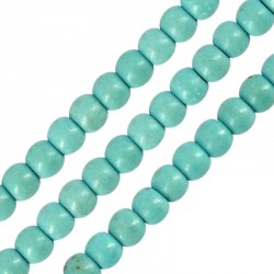 Howlite Bead Round Turquoise 6mm (Ø~1.2mm) (~65pcs)