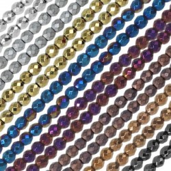 Αιματίτης Χάντρα Πολυγωνική 4mm (Ø0.7mm) (98τμχ) (40cm)