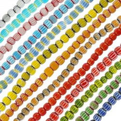Murano Glass Bead Tube 6x6mm (Ø~1.5mm)