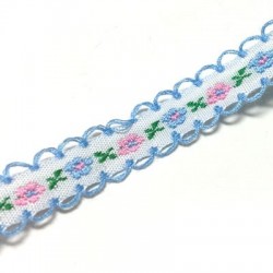 Lacet en Cotton avec Fleurs 12mm (~10m/sac)