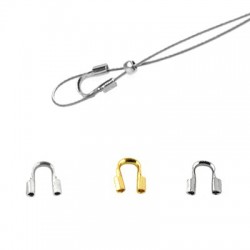 Fermino ad U in Metallo Ottone per Cavetti 0.56mm