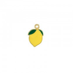 Zamak Pendant Lemon w/ Enamel 13x20mm