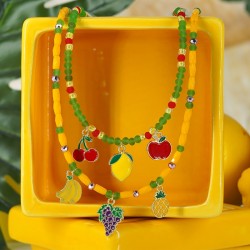 Pendentif en Zamak Émaillé Banane 17 x 13 mm