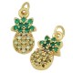 Breloque en Laiton et Zircon « Ananas » 8 x 14 mm