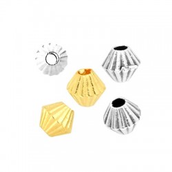 Perlina in Metallo Zama Bicono Striato 4.7x4.3mm (Ø 1mm)