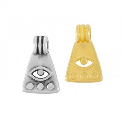 Zamak Charm Triangle w/ Evil Eye 8x9mm
