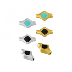 Zamak Tube Rhombus w/ Enamel 15x9.2mm (Ø1.7mm)