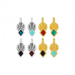 Zamak Charm Geometrical w/ Enamel 6x10mm (Ø1.7mm)