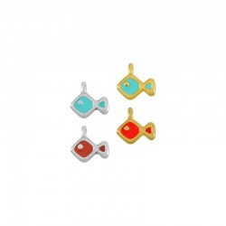 Zamak Charm Fish w/ Enamel 9.6x6.3mm