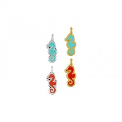 Zamak Charm Seahorse w/ Enamel 5x10mm (Ø1.6mm)