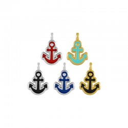 Zamak Charm Anchor w/ Enamel 9x10mm (Ø1.6mm)