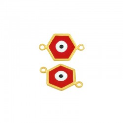 Zamak Connector Heaxagon Eye w/ Enamel 12x13mm