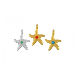 Zamak Charm Starfish w/ Enamel 15mm (Ø1.5mm)