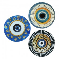 Plexi Acrylic Flatback Round Irregular w/ Evil Eye 35mm