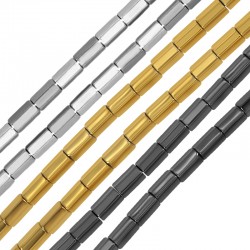 Αιματίτης Χάντρα Σωληνάκι 4x6mm (Ø0.6mm) (~64τμχ)