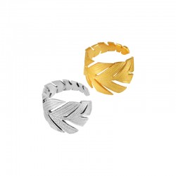 Anello Chevalier Regolabile in Metallo Ottone Foglia 60x12mm