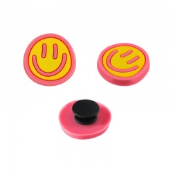Shoe & Bag Charm Pink Face with Smile 22mm