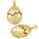 Enameled Brass Charm Egg with Zircon 18x25mm