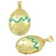 Enameled Brass Charm Egg with Zircon 18x25mm