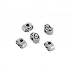 Zamak Bead Greek Symbol Pillar 5x7mm Ø2mm