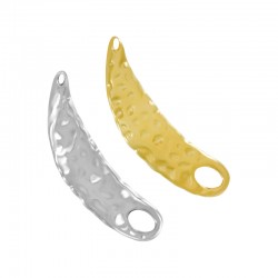 Zamak Organic Pendant Tooth Hammered 17x68mm