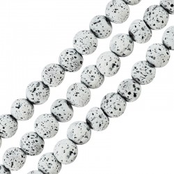 Lava Bead Round White (~6mm Ø~0.5mm (~62pcs)