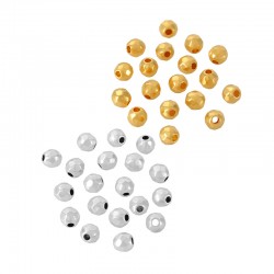 Zamak Bead Round Faceted 4mm (Ø1.3mm)