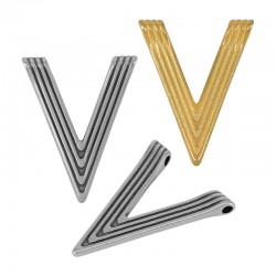 Μεταλλικό Ζάμακ Χυτό Μοτίφ "V" Περαστό 15x17mm (Ø3.2mm)