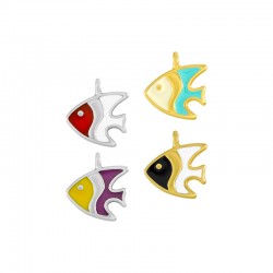 Zamak Charm Fish w/ Enamel 14.6x12.9mm