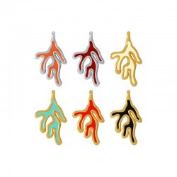 Zamak Charm Coral w/ Enamel 11.8x17.5mm (Ø1.5mm)