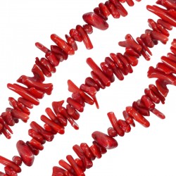Coral Bamboo Bead Chips (~6x24mm) (~174τμχ) (Ø~0.4mm)