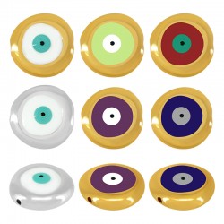 Zamak Slider Round Evil Eye w/ Enamel 19mm (Ø1.5mm)