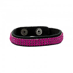 Leather Bracelet 10mm Swarovski Crystal Ribbon