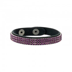 Leather Bracelet 10mm Swarovski Crystal Ribbon