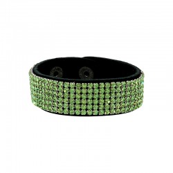 Leather Bracelet 20mm Swarovski Crystal Ribbon