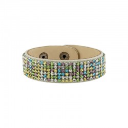 Leather Bracelet 20mm Swarovski Crystal Ribbon