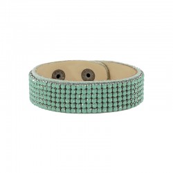 Leather Bracelet 20mm Swarovski Crystal Ribbon