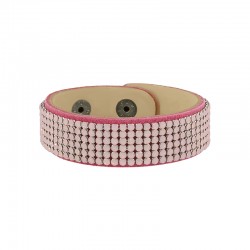 Leather Bracelet 20mm Swarovski Crystal Ribbon