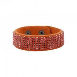 Leather Bracelet 20mm Swarovski Crystal Ribbon