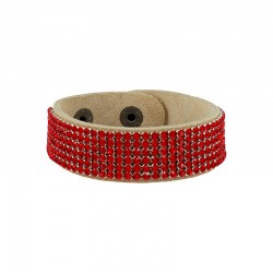 Leather Bracelet 20mm Swarovski Crystal Ribbon