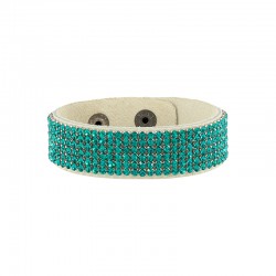 Leather Bracelet 20mm Swarovski Crystal Ribbon