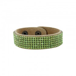 Leather Bracelet 20mm Swarovski Crystal Ribbon