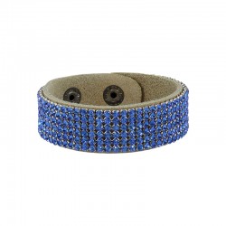 Leather Bracelet 20mm Swarovski Crystal Ribbon