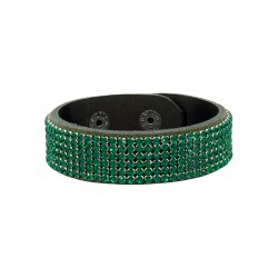 Leather Bracelet 20mm Swarovski Crystal Ribbon