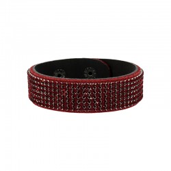 Leather Bracelet 20mm Swarovski Crystal Ribbon