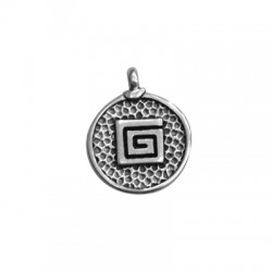 Zamak Pendant Round Meandros 26mm