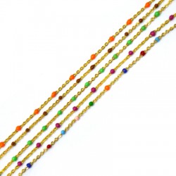 Brass Chain with Enamelled Tube 2mm