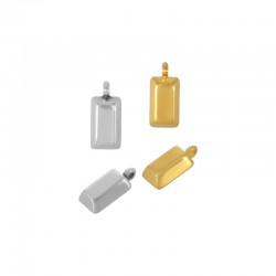 Zamak Charm Gold Bar 7x12mm
