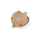 Brass Irregular Setting w/ Glass Stone 15x16 mm w/ 2 Rings