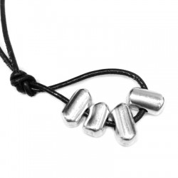 Zamak Bead 4 Mixed Shapes ~9x5mm (Ø 2mm)